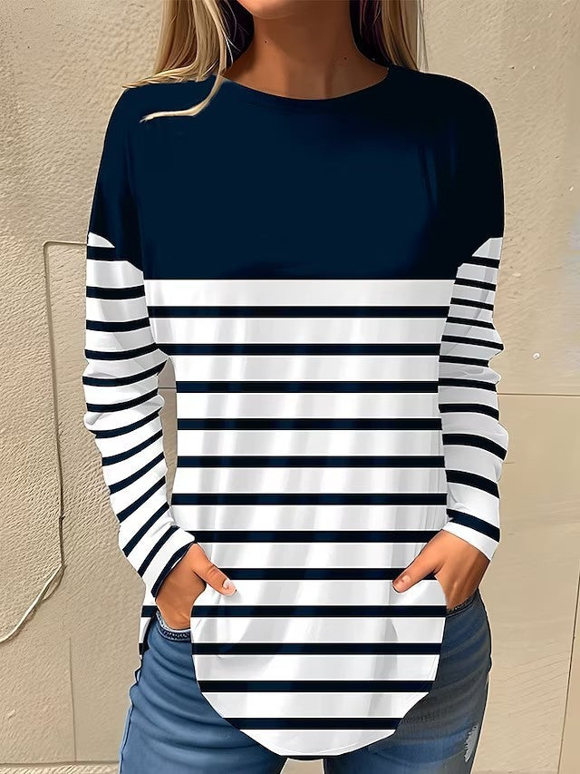 Women's Round-neck Long Sleeve Fashion Casual Plus Size