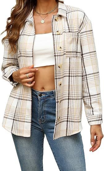 Fashionable Jacket Women's Brushed Woolen Jacket Plaid