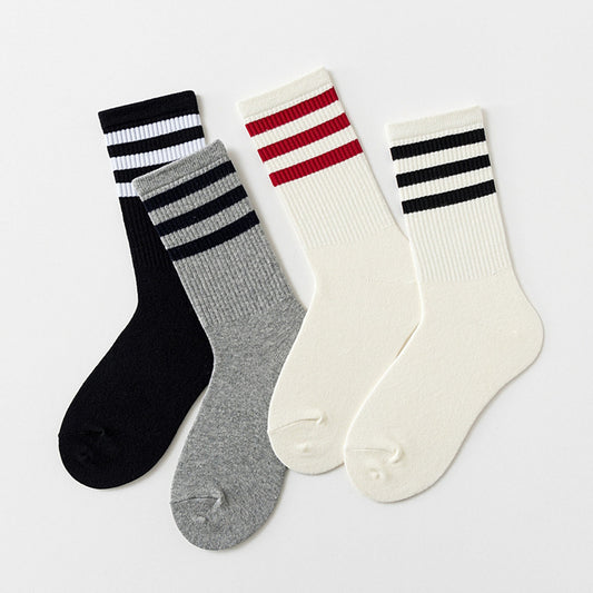 Socks Men's Personality Simple Striped Medium Tube
