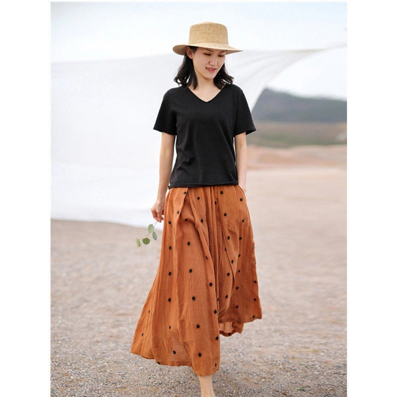 Women's Embroidered Polka Dot Double-layer Chiffon Skirt