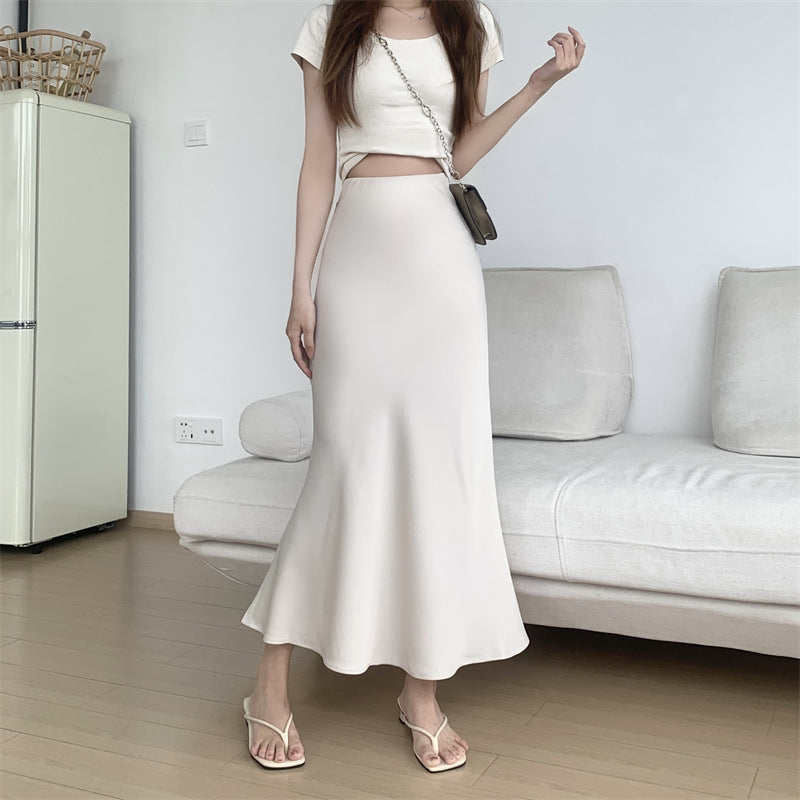 Women's Summer New Design Sense Niche High Waist Petite Hot Girl Fishtail Skirt