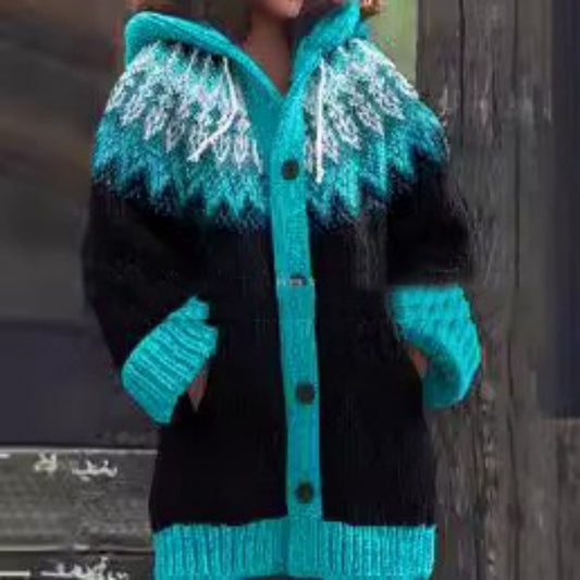 Retro Coat Lazy Hooded Knitted