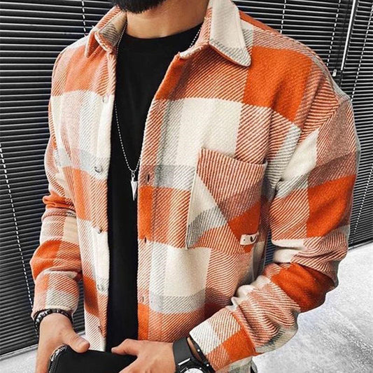 Men's Diamond Loose Jacket Coat Full Printed 3d Button Cardigan