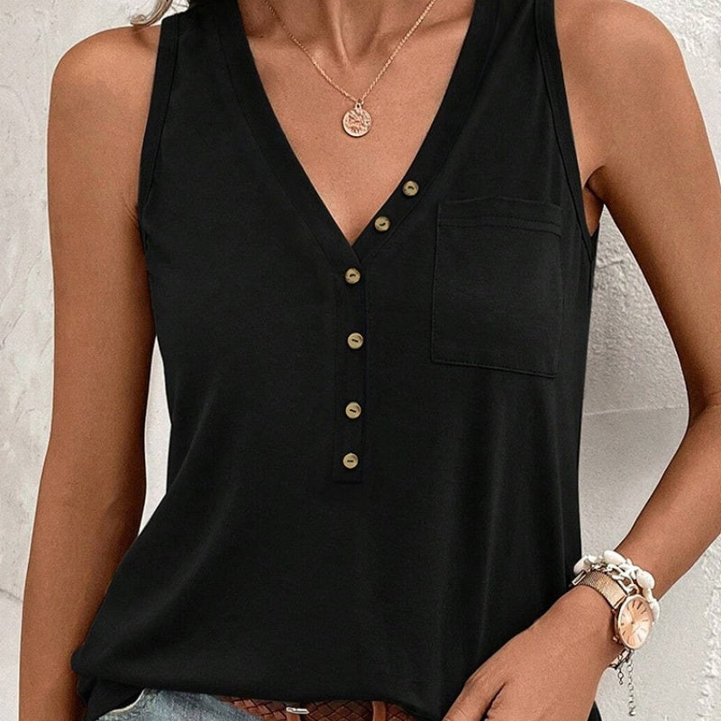 Pure Color All-matching V-neck Vest For Women