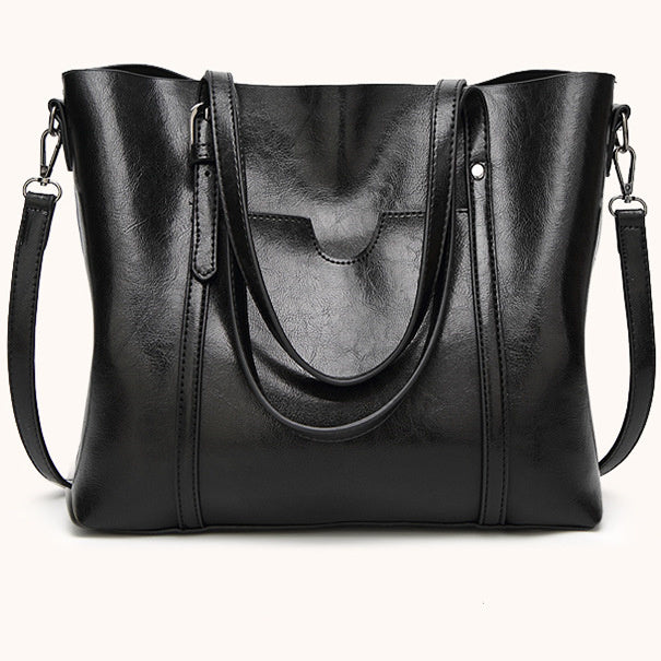 Large-capacity Soft Leather Bag Simple And Versatile