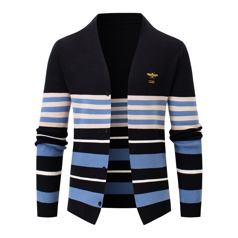 Men's Knit Cardigan Fashion Jacket Knitwear Outer Sweater Men