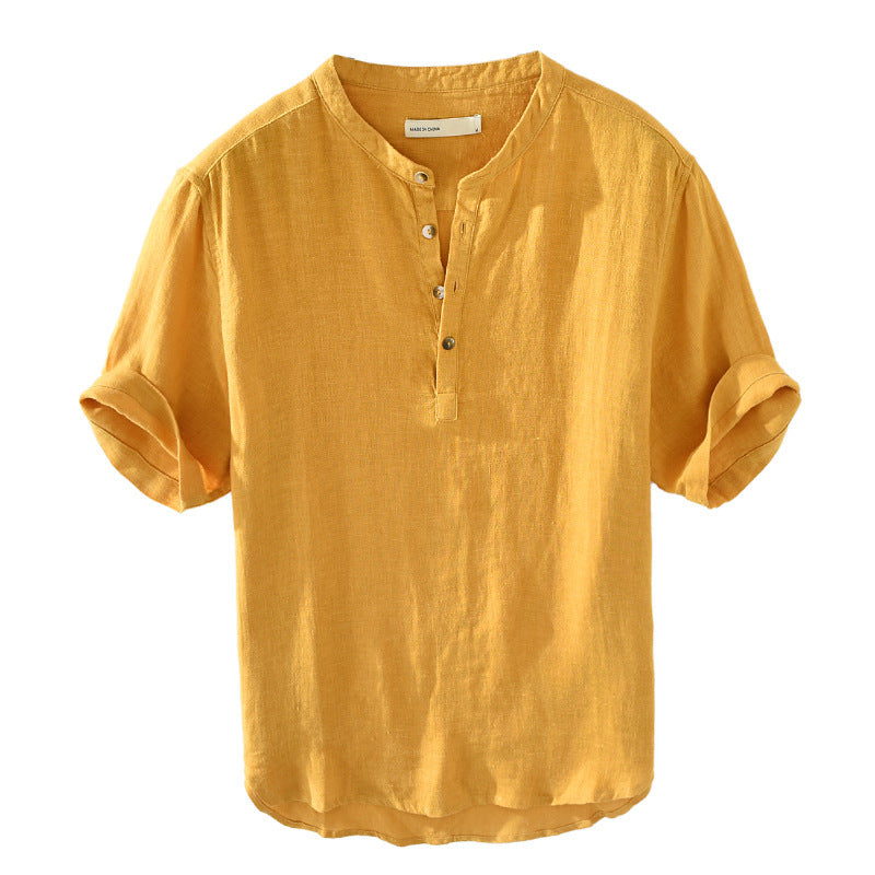 Linen Shirt Summer Half Sleeves Cotton Linen Shirt