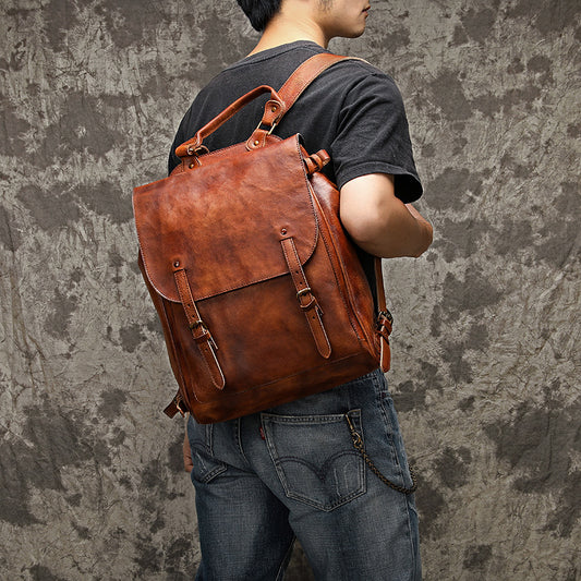 Fashion Leather Casual Business Men's Backpack