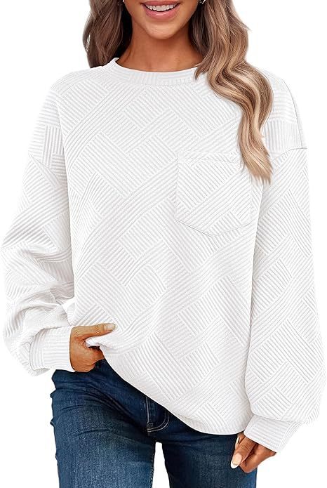 Women's Long-sleeved Drop-shoulder Round Neck Sweater Texture