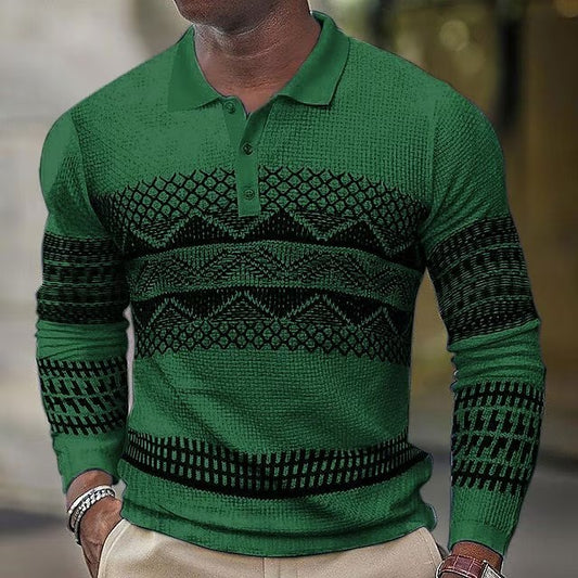 Button Sleeve Length POLO Sports Casual Men Sweater