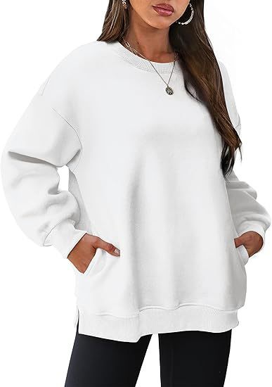 Women's Round Neck Pullover Oversized Loose Velvet Long Sleeve Sweatshirt