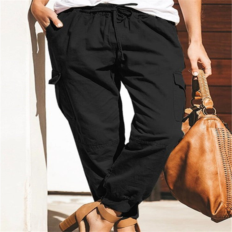 Women Pants Sweatpants Pockets Elastic Waist Jogger Pants Lounge Trousers