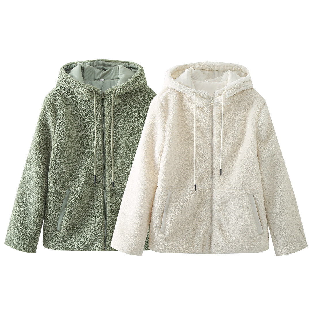 Solid Color Loose Jacket Woolen Coat