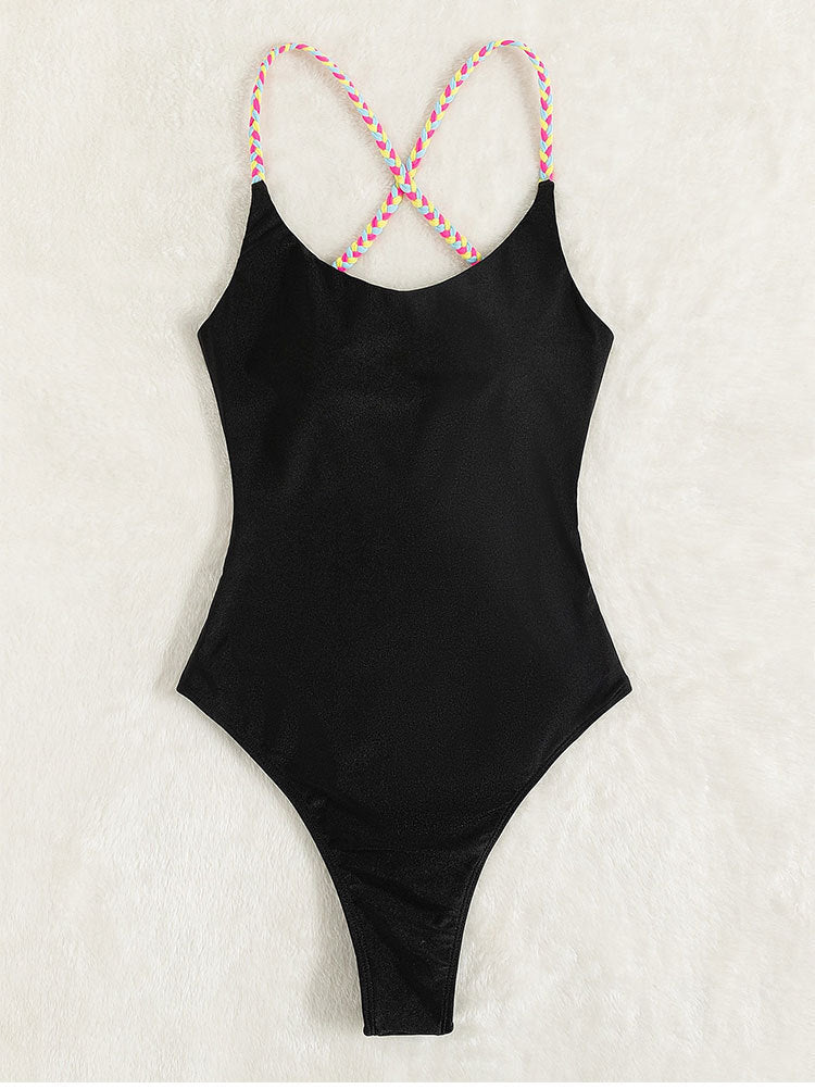 One-piece Swimsuit Lady Sexy Solid Color Backless Tight