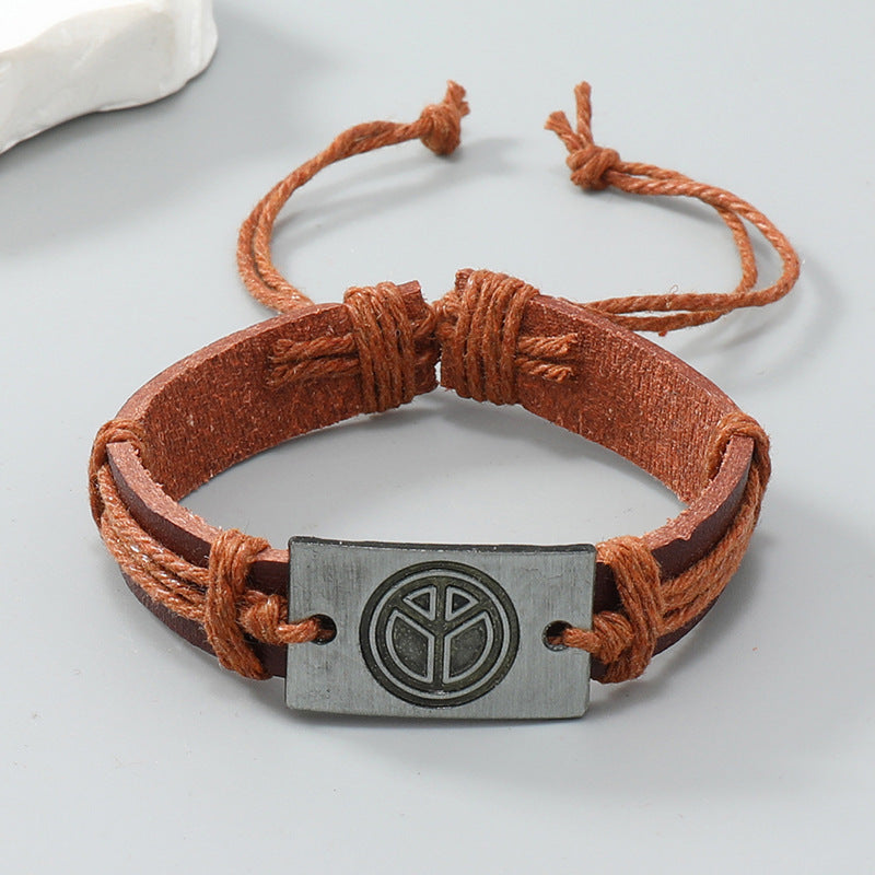 Vintage Handmade Braided Leather Bracelet