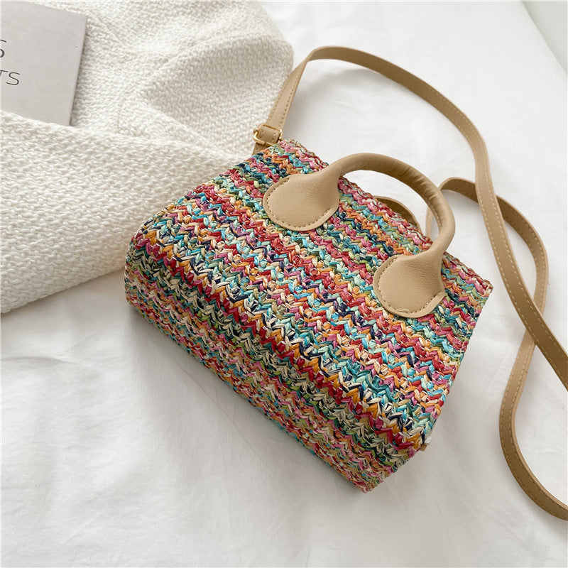 Colorful Woven Hand-held Casual Messenger Small Square Bag