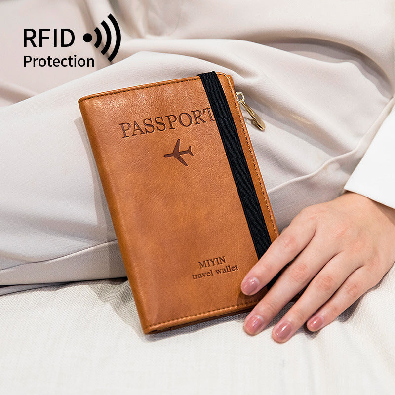 Multifunctional Passport Document Bag Ultra-thin RFID Passport Wallet