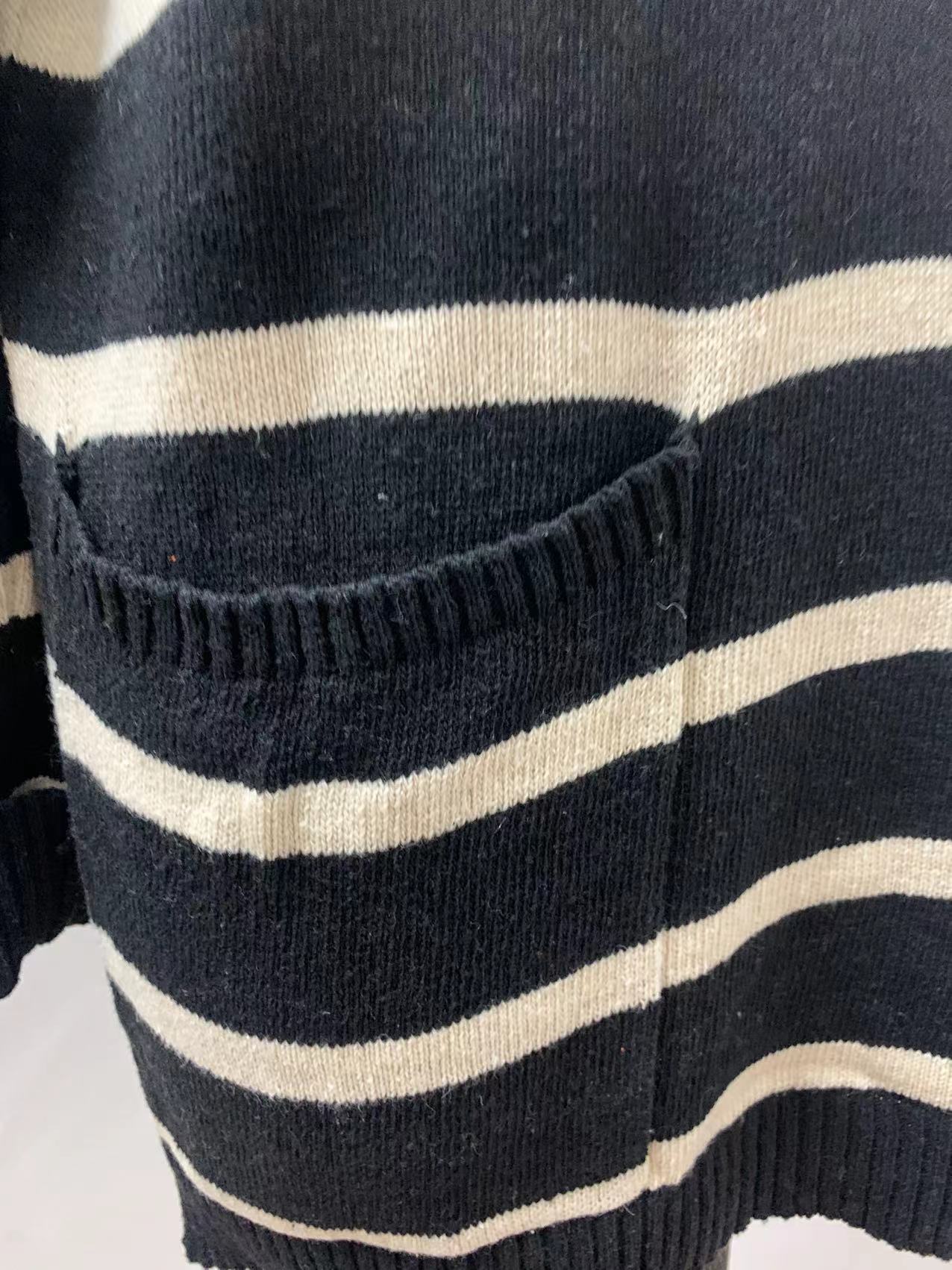 Sweater Contrast Stripe Pullover Crewneck Sweater