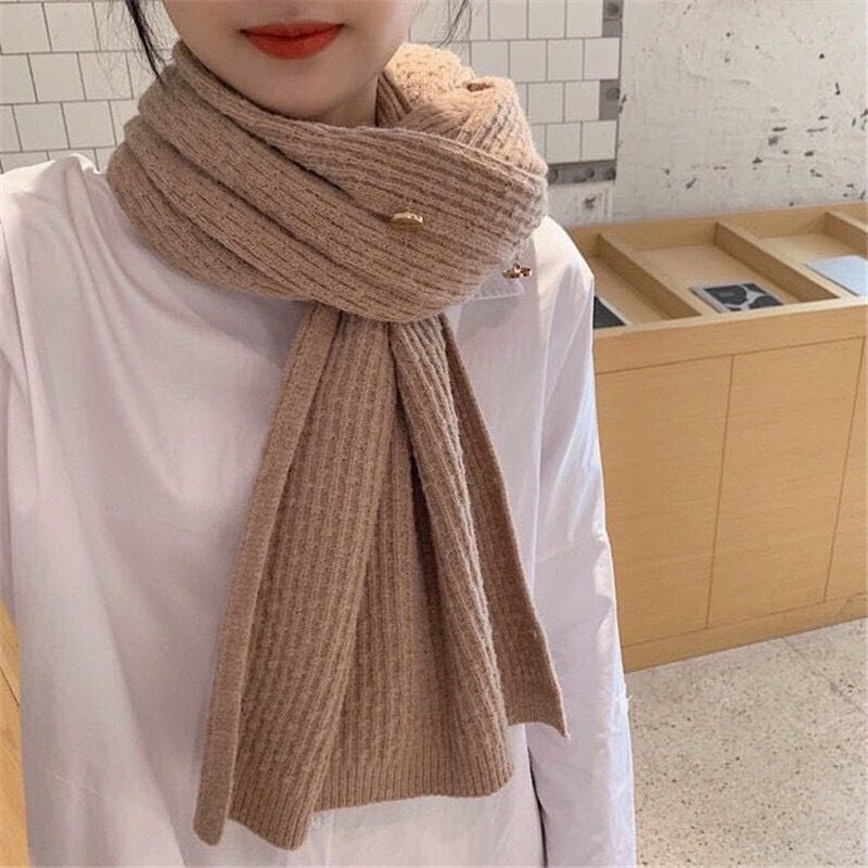Fashionable And Warm Versatile Knitted Scarf For Women's Shawl