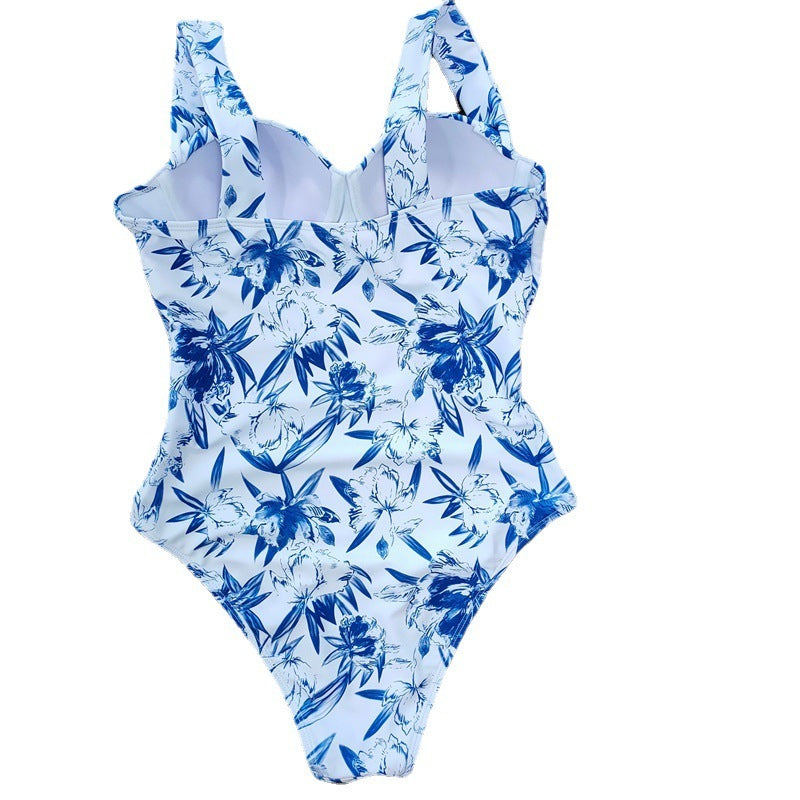 Gather Thin Flab Hiding One-piece Ladies Swimsuit