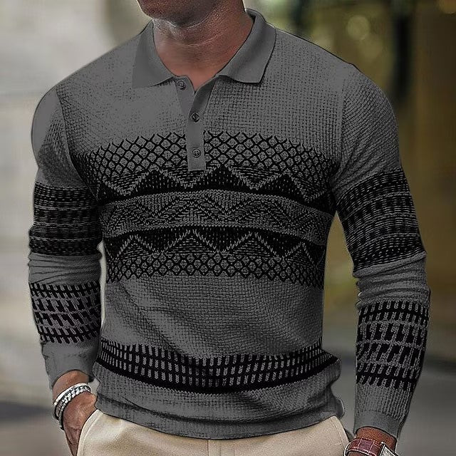 Button Sleeve Length POLO Sports Casual Men Sweater