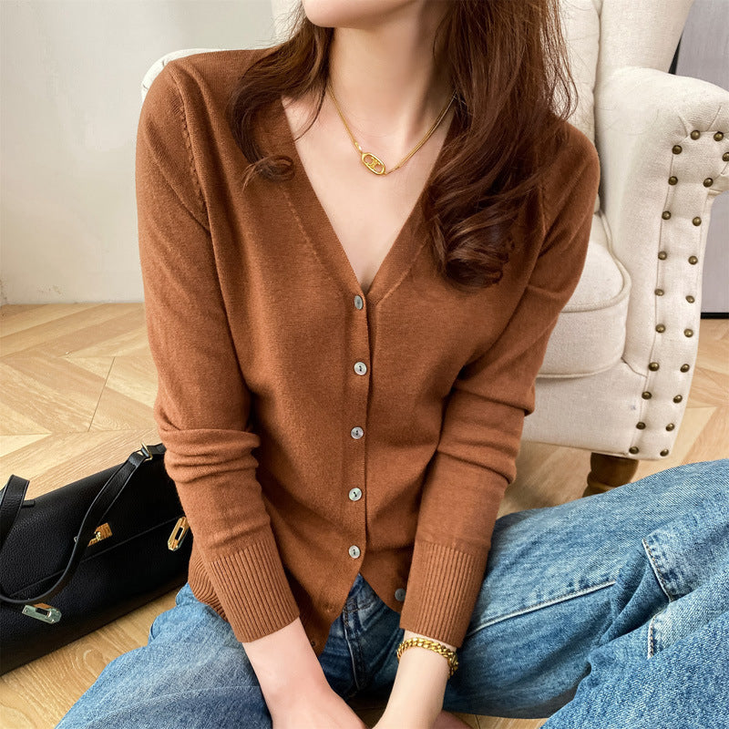 Cardigan V-neck Sweater Loose Bottoming Sweater