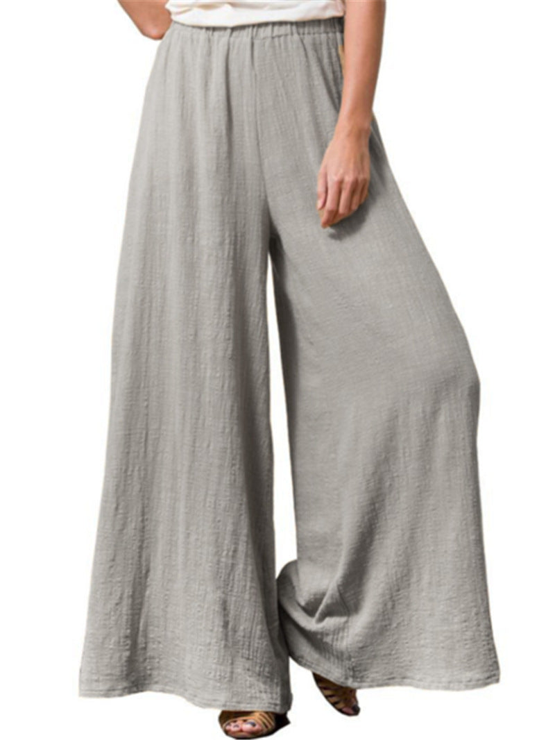 Cotton And Linen Loose Wide Leg Pants Plus Size Casual Pants Women