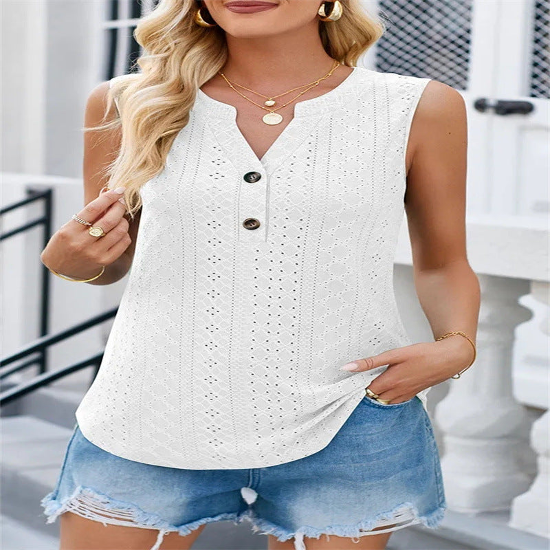 V-neck Slim Vest Women's Top