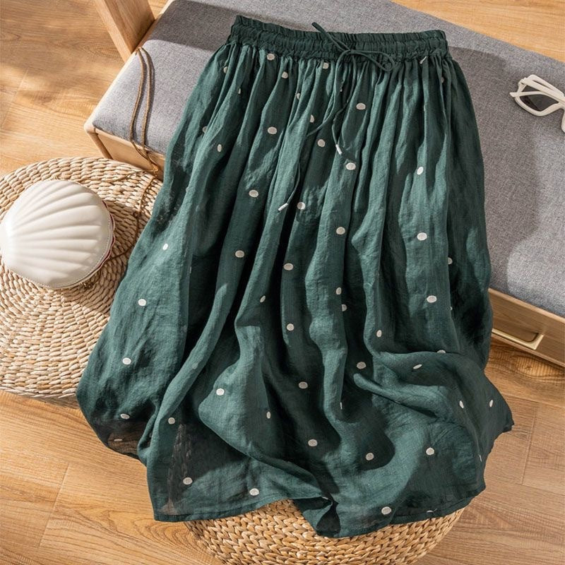 Women's Embroidered Polka Dot Double-layer Chiffon Skirt