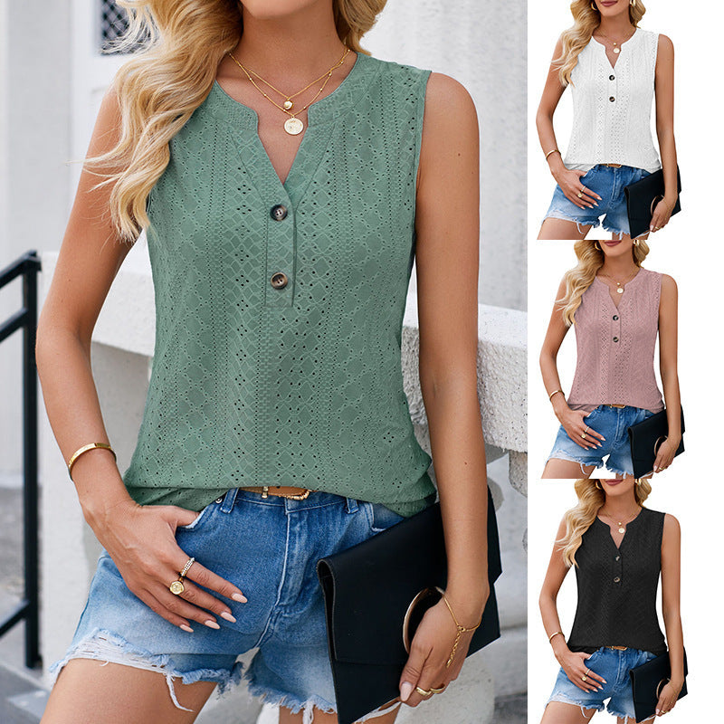 V-neck Slim Vest Women's Top