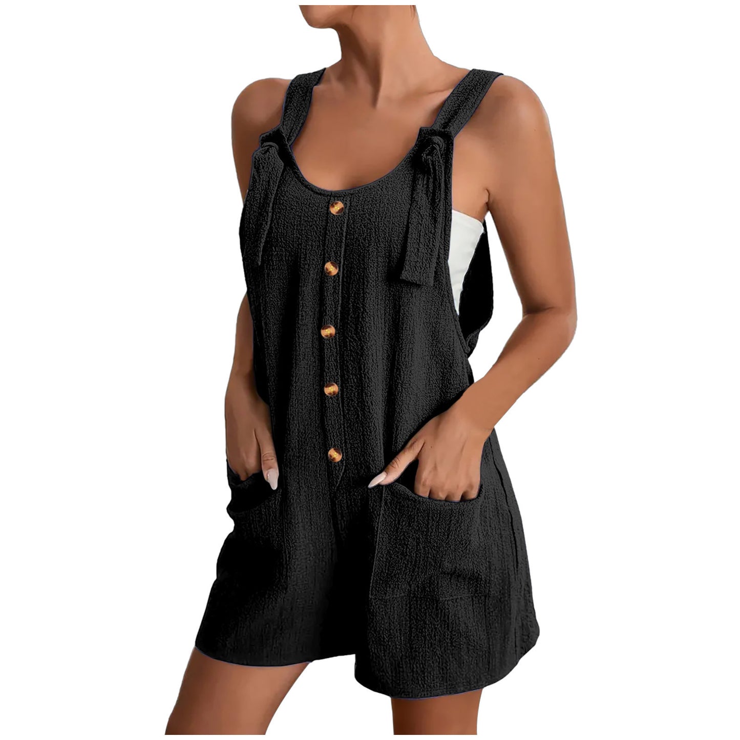 Casual Stylish Suspender Shorts Jumpsuit Pants