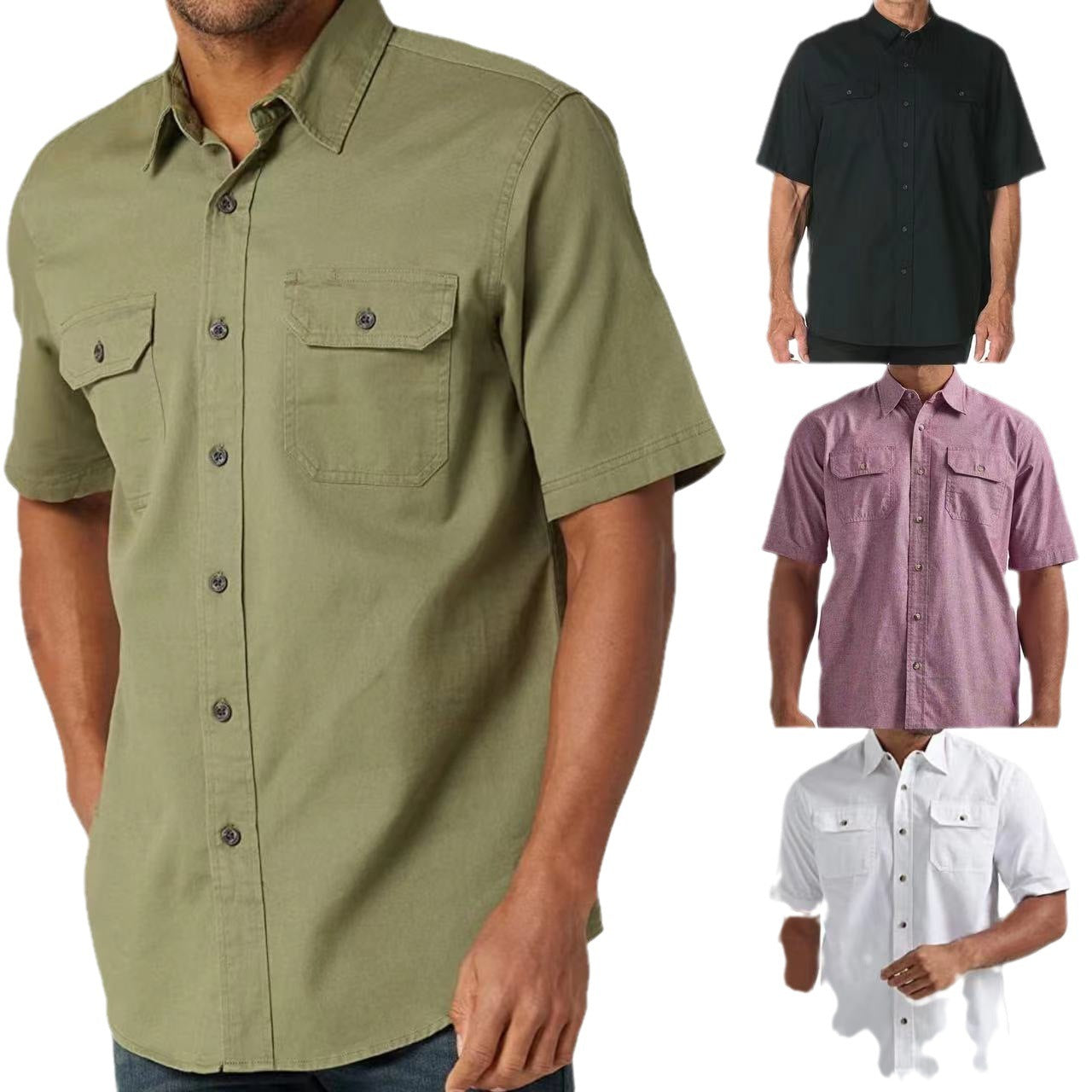 Fashion Men's Business Shirt Short Sleeve