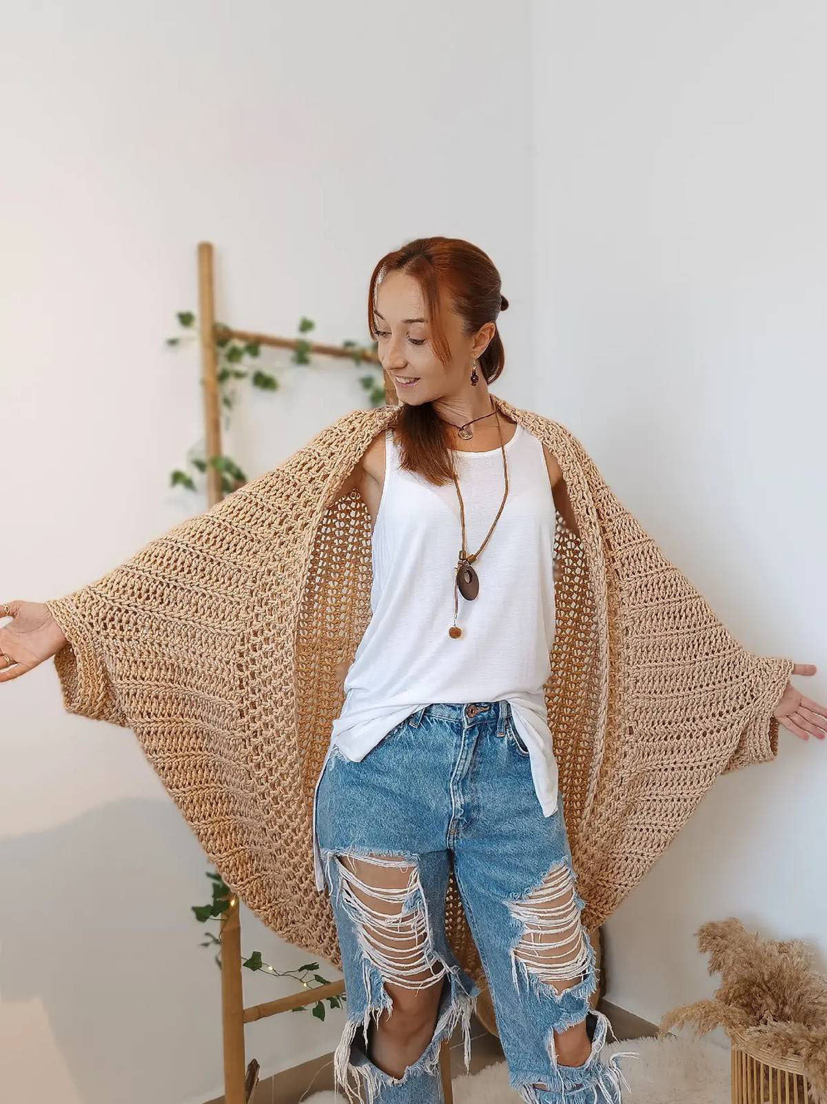 Women's Loose Sweater Coat With Shawl