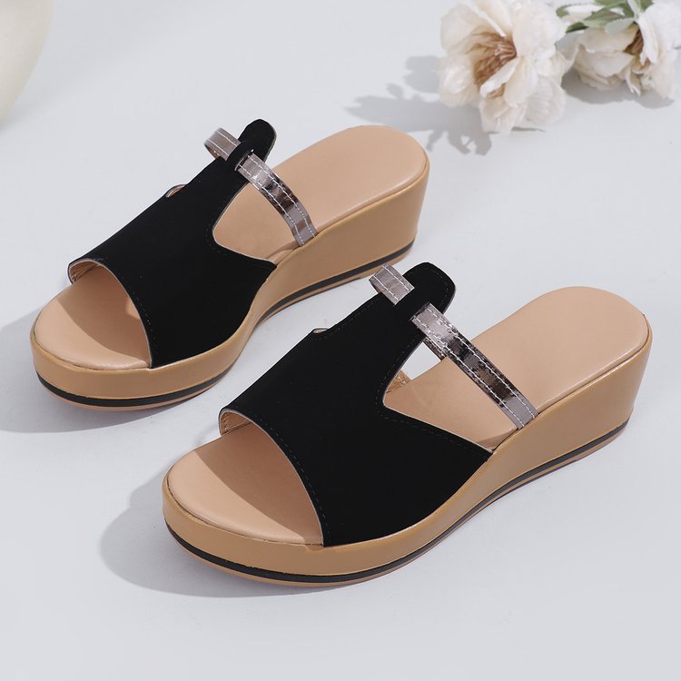 Plus Size Wedge Slippers Women's Platform Height Increasing