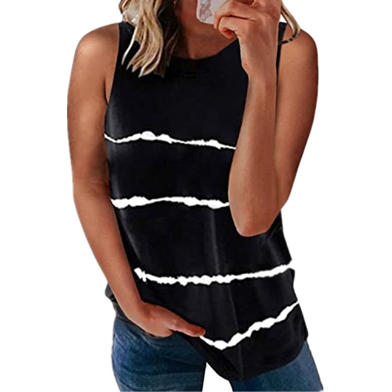 Striped Vest T-shirt Women's Top