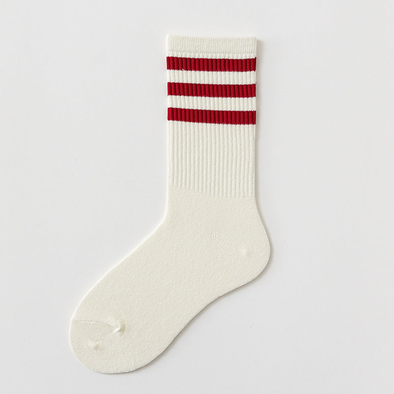 Socks Men's Personality Simple Striped Medium Tube