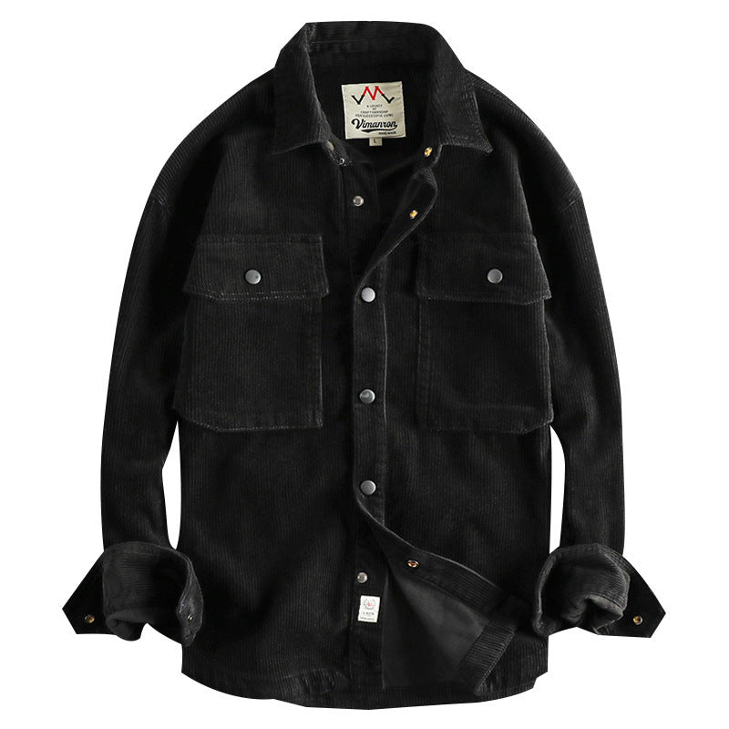 Winter Thick Washed Corduroy Long-sleeved Shirt