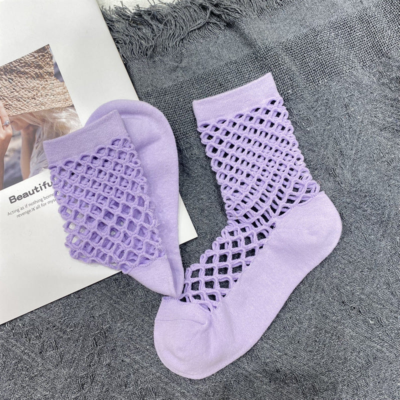 Women's Summer New Fashion Hollowed-out Mesh Hole Socks