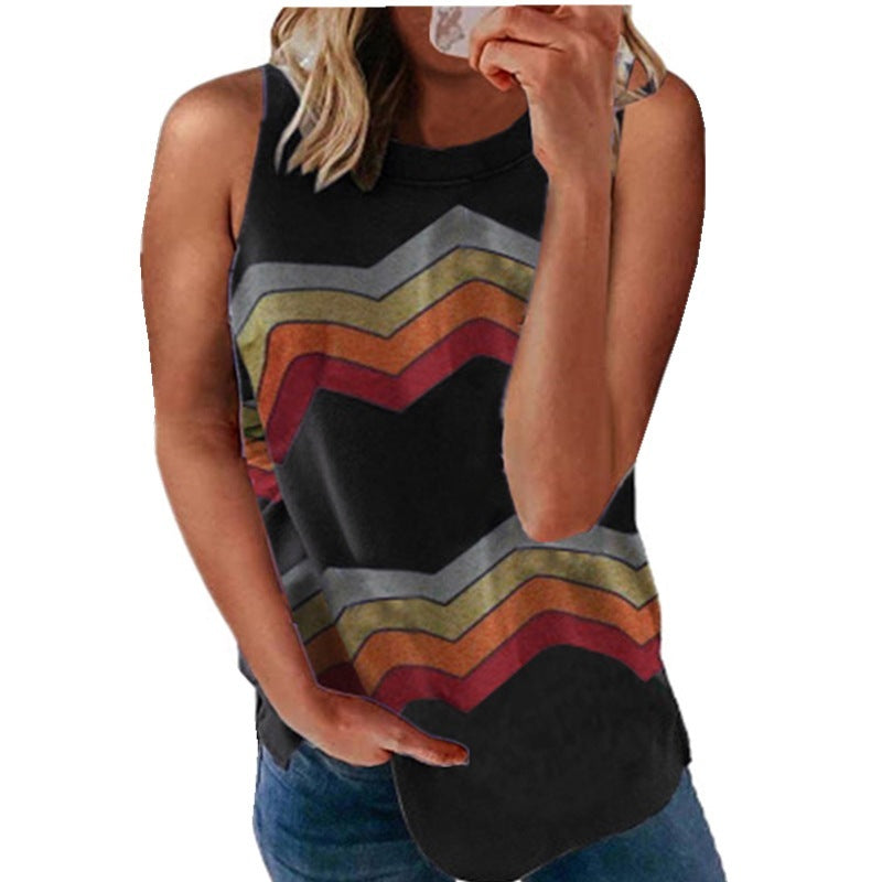 Striped Vest T-shirt Women's Top