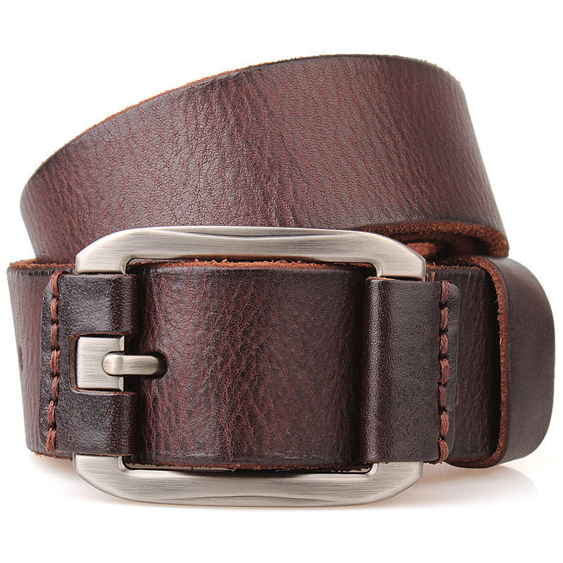 Cowhide Men's Leather Belt Leather Casual Pidai Pin Buckle