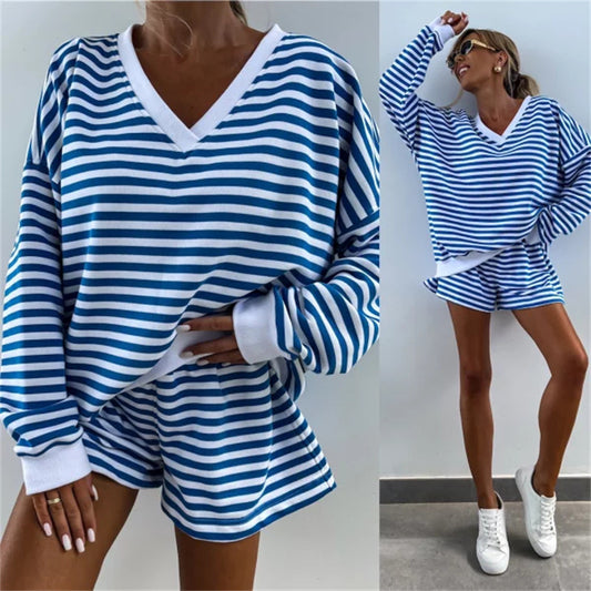 New Women's Casual Striped Suit