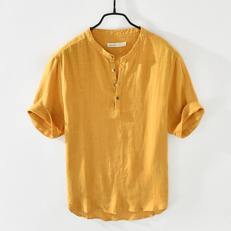 Linen Shirt Summer Half Sleeves Cotton Linen Shirt