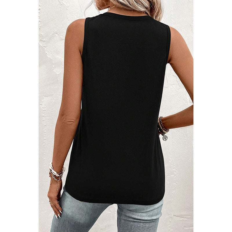 Pure Color All-matching V-neck Vest For Women