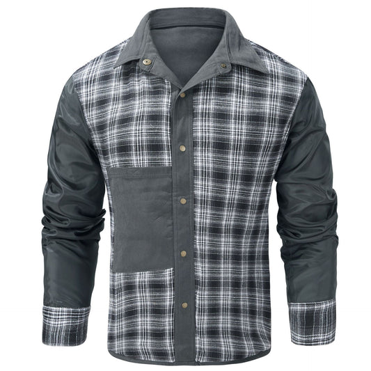 Lapel Plaid Flannel Casual Coat