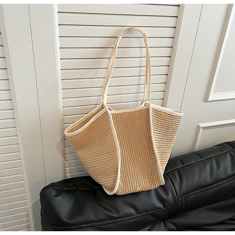 Handbag All-match One-shoulder Straw Woven