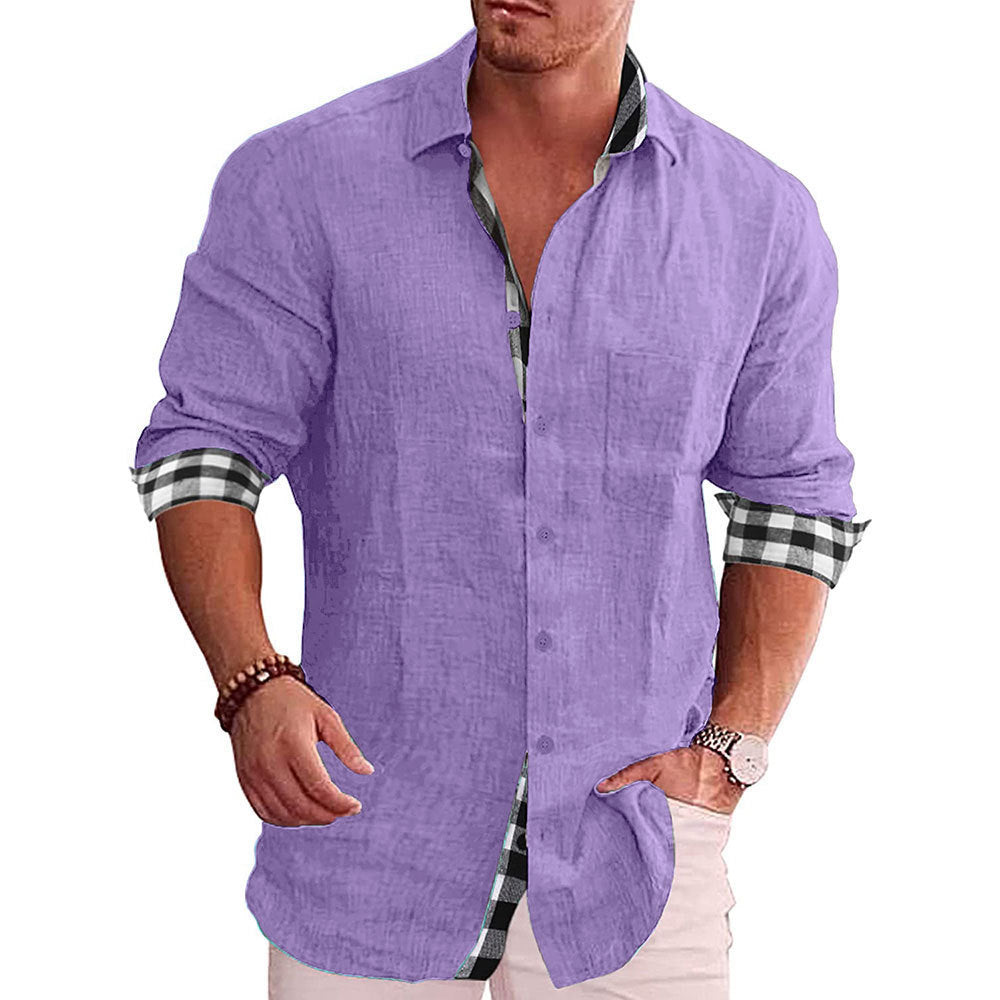 Men's Summer Solid Color Short Sleeve Shirt